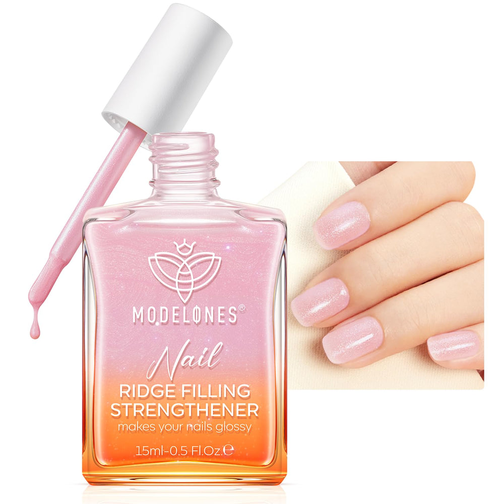 modelones vernis-renforcement ongles glitter rose : protection quotidienne et fini brillant