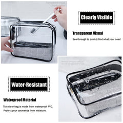 MODENGKONGJIAN pochette toilette en PVC transparent 0,6 mm pourdurabilité et réutilisation