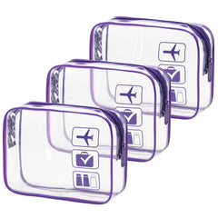 MODENGKONGJIAN sac toilette transparent TSA, ensemble 3 pièces pratique pour voyager léger