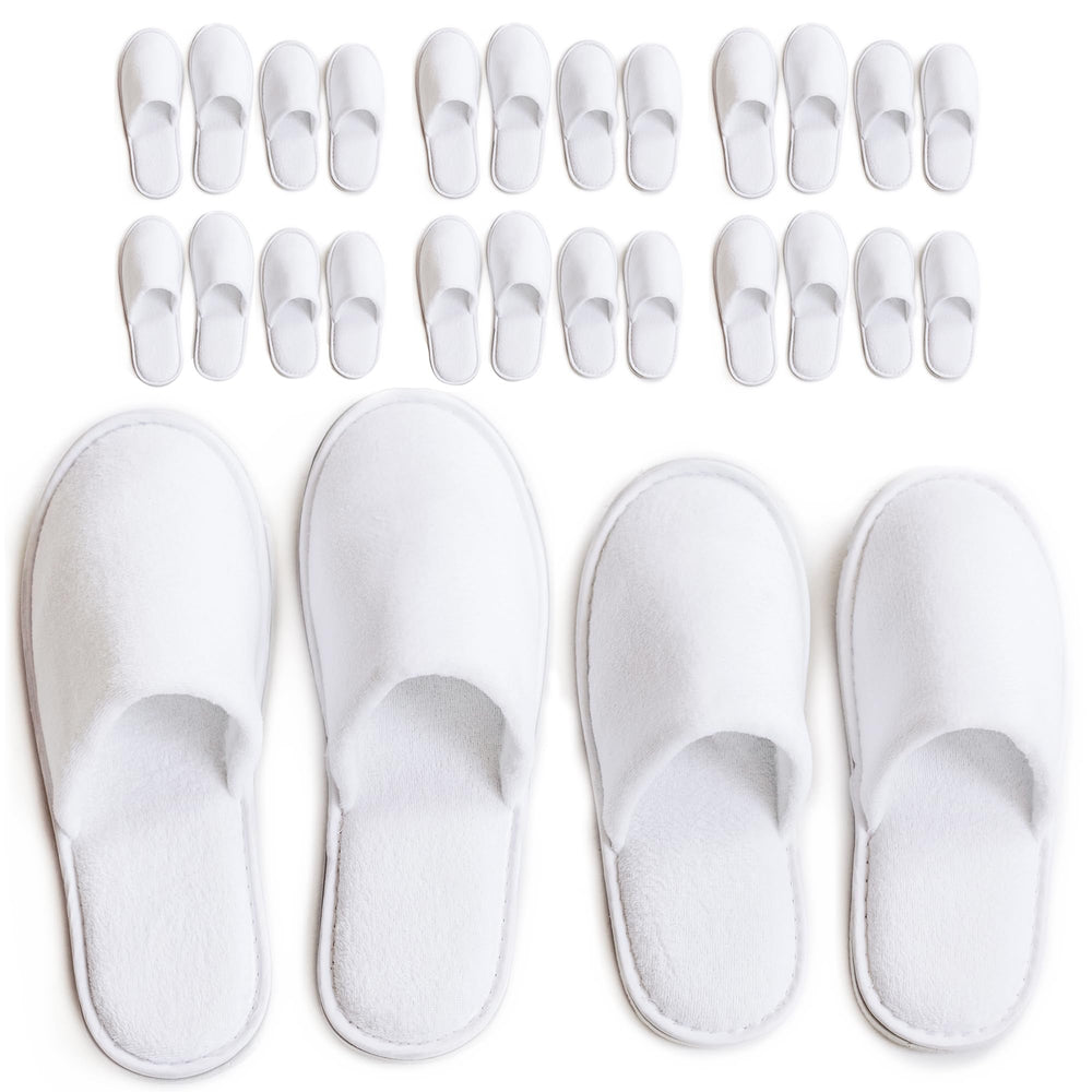 Chaussons spa Modlux en coton velours blanc avec confort doux et premium.