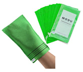 Gants exfoliants Modu coréen vert, pour une peau douce et prête au soin à domicile