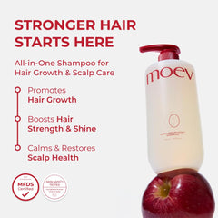 MOEV ANNURCATIN Shampoing — gros plan sur la texture nourrissante et extrait Annurca.