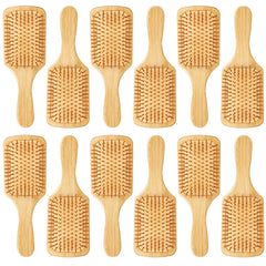 Molain ensemble de 12 brosses en bambou pour démêlage et massage doux du cuir chevelu