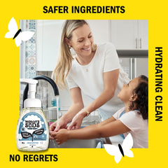 Étiquette Molly's Suds indiquant sans parfum et ingrédients propres.