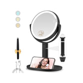 MOMOKUBA miroir maquillage double face avec lumière pour précision 1x et 20x
