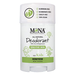 MONA Déodorant Honeydew — bâton naturel pour enfants offrant fraîcheur durable.