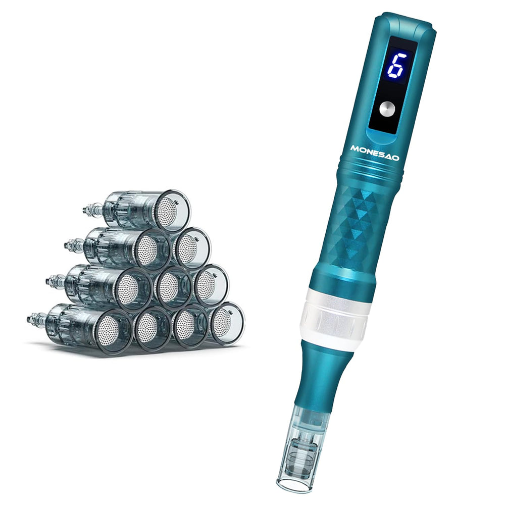 MONESAO Derma Roller pour usage domestique sur le visage, pratique et sûr.