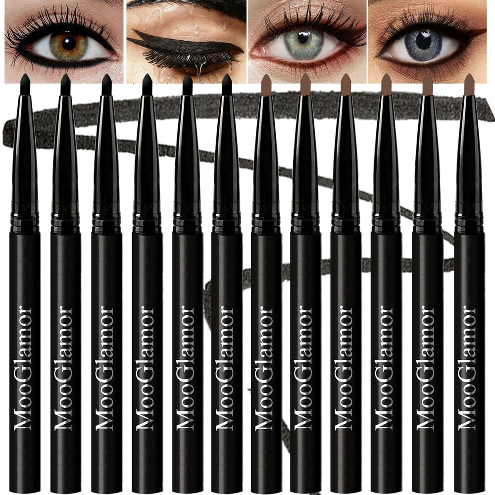 MooGlamor crayon-eyeliner gel noir rétractable pour un trait net et longue tenue