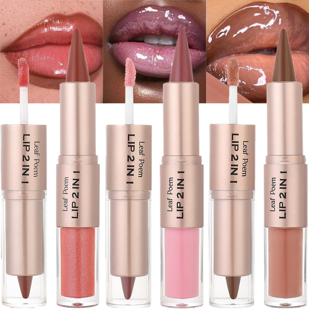 MooGlamor crayon-levres et gloss 2 en 1 pour contour précis et fini brillant.