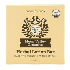 Moon Valley Organics Moon Melt Bar coco-citron: hydratation rapide pour peau sèche.
