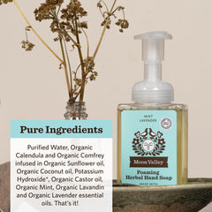 Moon Valley Organics mousse douce menthe lavande – sensation douce lors du nettoyage