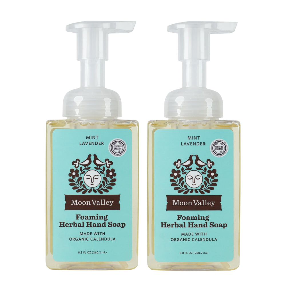 Moon Valley Organics pack double – savon moussant menthe lavande, pratique et économique