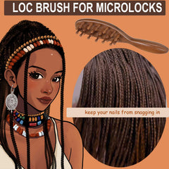 Moreinday peigne loc santal : maîtrise des locs sans accrocher les ongles.