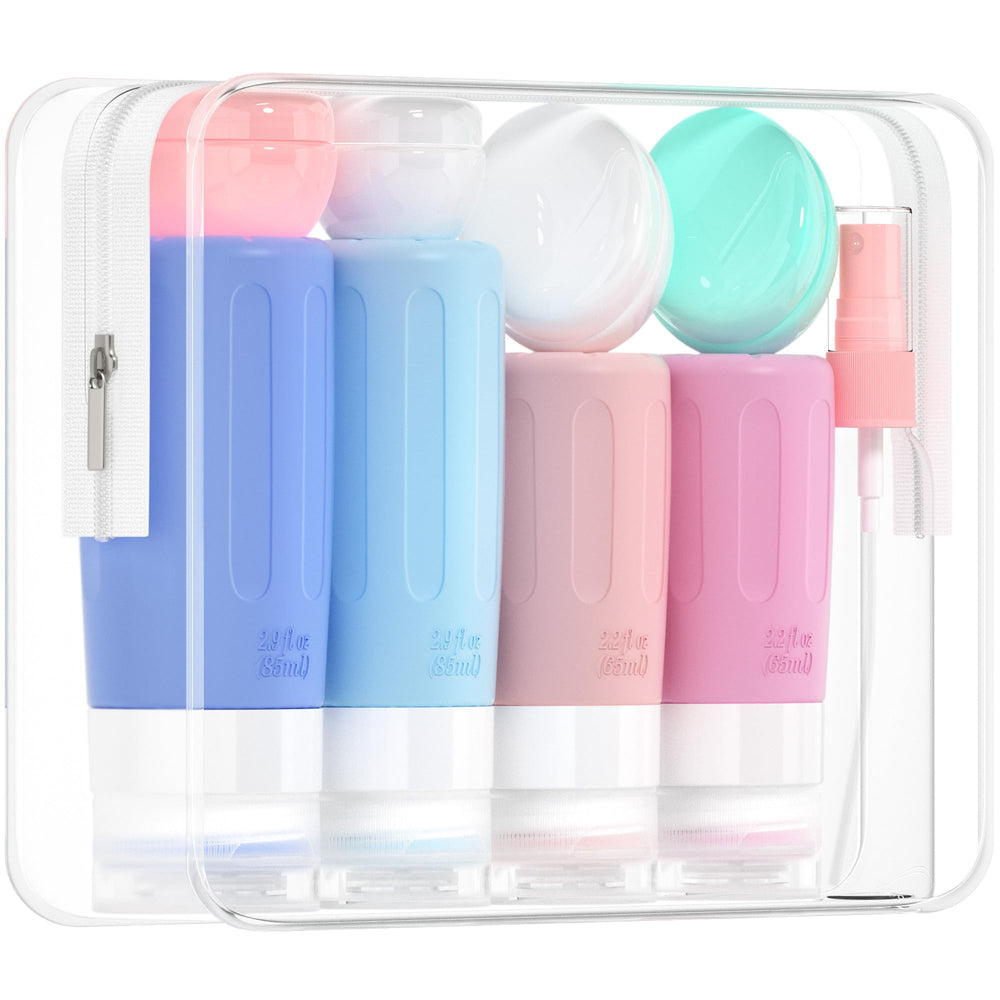 Morfone ensemble-bouteilles-voyage-16-pieces pour organiser vos cosmétiques en déplacement.