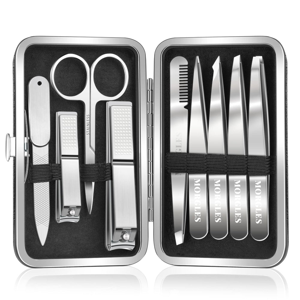 MORGLES ensemble pinces et coupe-ongles avec étui pratique pour voyage.