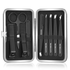 MORGLES ensemble pinces coupe-ongles etui cuir: kit complet pour manicure précise et portable.