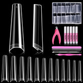 MORGLES extensions d'ongles coffin clairs XXL 240 pièces pour salon et à domicile.
