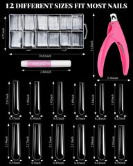 Kit MORGLES clair avec colle et outils pour une manucure à faire soi-même fiable.