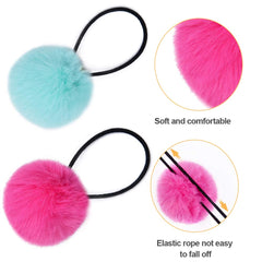 morgles pompon duveteux bleu pour cheveux, parfait pour créer des queues de cheval originales