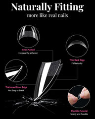 Morgles embouts ongles carré extra court, allure nette et adhérence fiable.