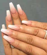 Morily ongles autocollants rose ombré forme coffin, pose rapide et durable.
