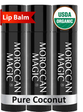 Moroccan Magic baume lèvres coco pur; hydratation longue durée et parfum tropical.