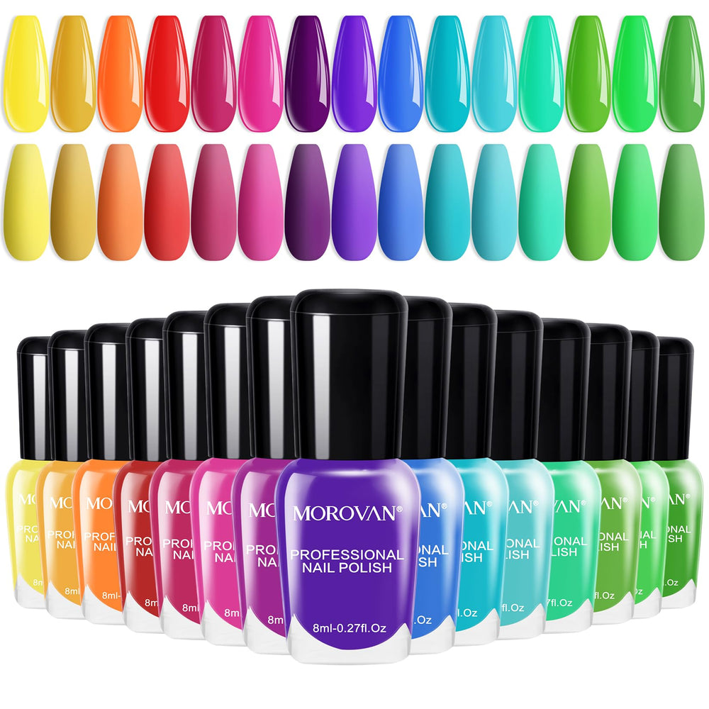 Morovan vernis à ongles, 15 couleurs brillantes pour un look tendance.