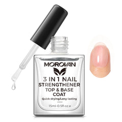 Morovan Base Coat - Bouteille transparente renforçant les ongles durablement.