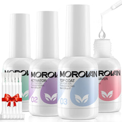 Morovan-base-vernis-dip-bouteille offre une base durable pour une application fluide.