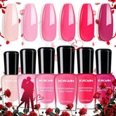 Morovan ensemble vernis rose beige clair pour un look naturel et élégant.