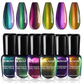 Morovan fingernail polish set with holographic ombre shimmer, perfect for day-to-night looks.