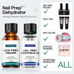 Morovan Nail Prep Set packaging shown for professional or home use.