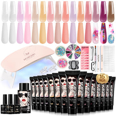 Morovan poly gel nail kit with 15 colors for versatile at-home nail art