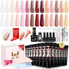 Morovan poly gel nail kit cover with organized case for easy home manicures.