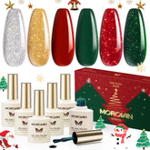 Vernis gel Morovan rouge étincelant pour une manucure festive et durable