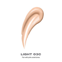 MORPHE Lightform Dewy Foundation texture swirl demonstrates buildable coverage