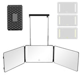 Moruedtu miroir 3 voies avec LED, vue complète pour une coupe précise à domicile