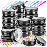 MotBach boîtes aluminium 2oz avec couvercle visse, fermeture sûre pour cosmétiques.