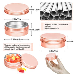 MotBach boîtes aluminium 60 ml avec couvercle à vis, fermeture sécurisée et pratique.