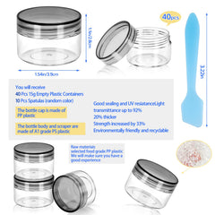 MotBach pots échantillon cosmétiques 15 ml, stockage propre et réutilisable.