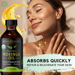 Huile Moringa pressée à froid de Mother Nature Organics, pure et non raffinée