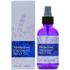 Motherlove huile ventre enceinte : étiquette lisible, ingrédients biologiques certifiés végan.