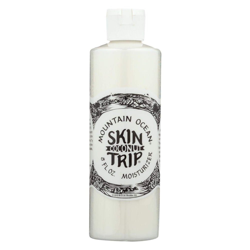 Mountain Ocean Coconut Skin Trip: bouteille montrant une hydratation douce et durable.