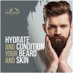 Texture naturelle de la barbe révélée par le baume Mountaineer Brand.