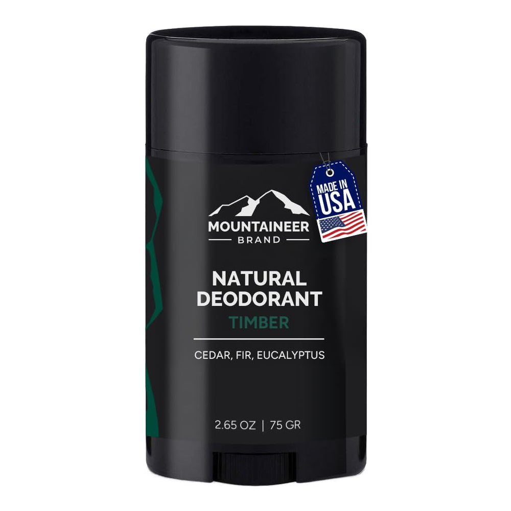 Mountaineer Brand Déodorant Naturel Timber – bouteille prête pour une fraîcheur durable.
