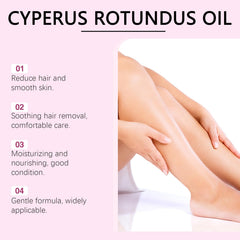 MQN cyperus rotundus oil blend close-up highlighting growth-slowing potential.