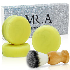 MR.A triple-pack savon de rasage pour homme, mousse durable pour peau sensible.