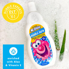 Mr. Bubble Bain Extra Doux — formule sans colorant adaptée aux peaux sensibles.