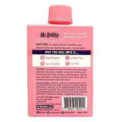 Close-up of Mr. Bubble bubbles and bubblegum scent for playful baths.