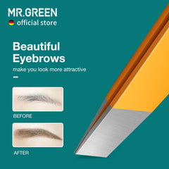 MR.GREEN Pinces à sourcils inox orange avec protection, rangement sûr et hygiène facilitée.